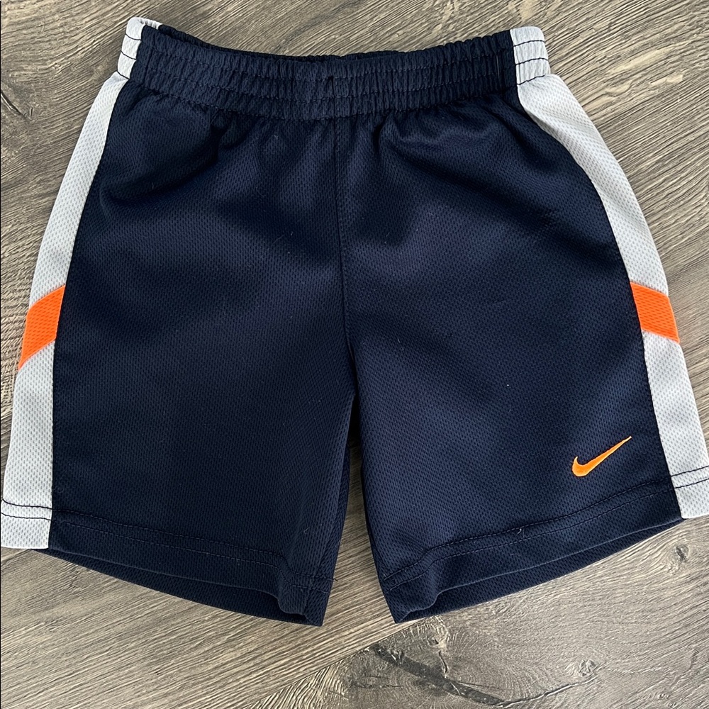 Nike Dark Blue Shorts with Orange Logo